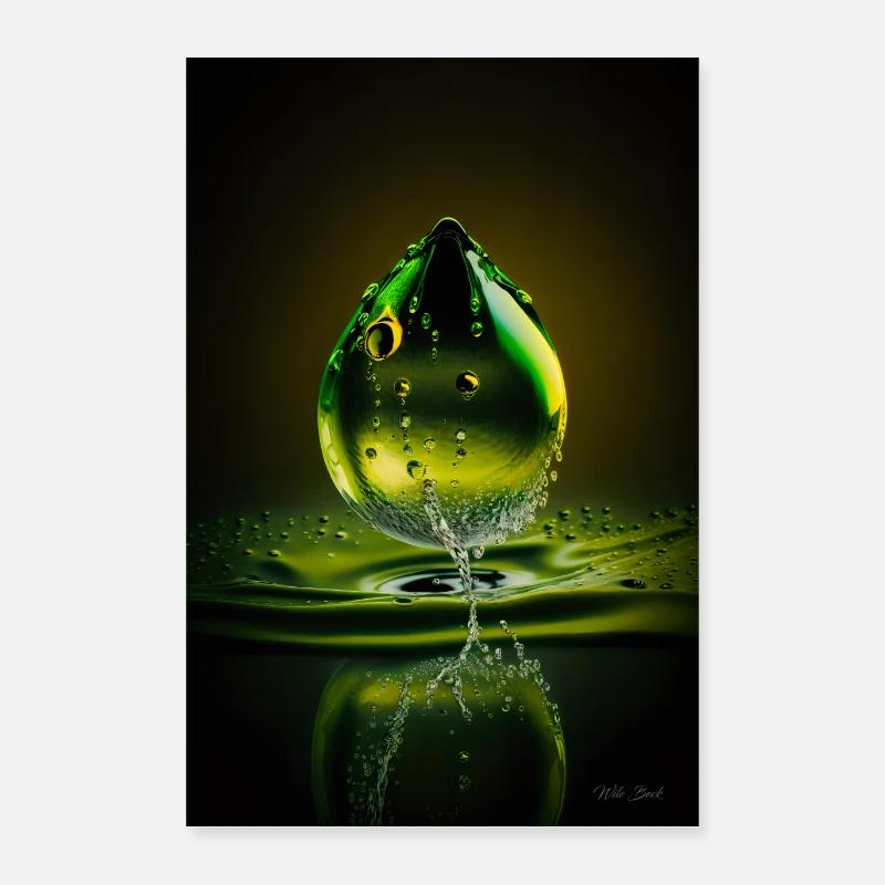 Drops green 3 Poster 16" x 24" (40x60 cm)