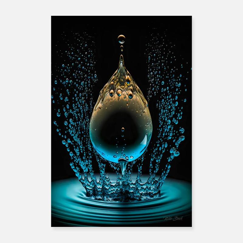 Drop cyan 4 Poster 16" x 24" (40x60 cm)
