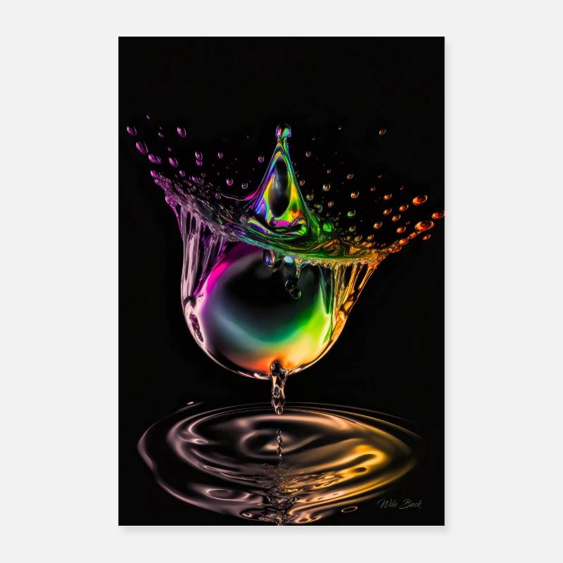 Gouttes néon 2 Poster 40 x 60 cm