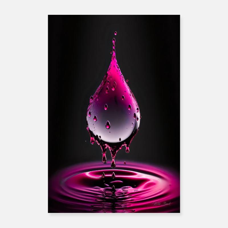 Gouttes magenta 4 Poster 40 x 60 cm
