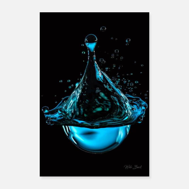 Drops cyan 7 Poster 16" x 24" (40x60 cm)