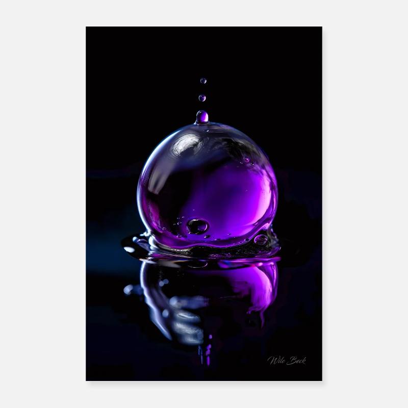 Gouttes violettes 7 Poster 40 x 60 cm