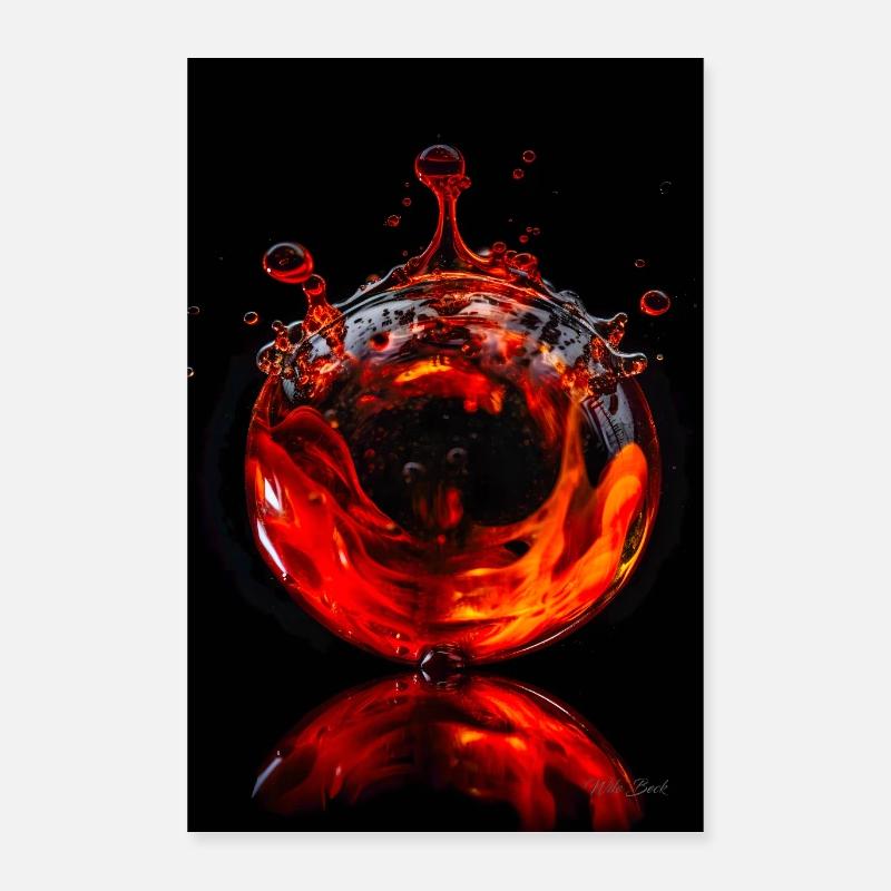 Drops magma 6 Poster 16" x 24" (40x60 cm)
