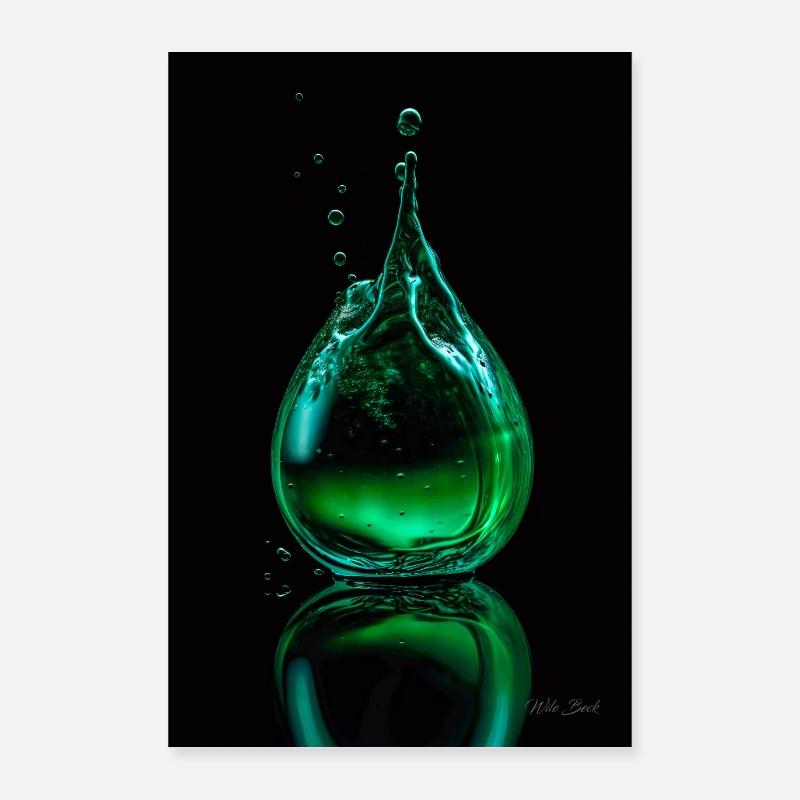 Gouttes vertes 6 Poster 40 x 60 cm