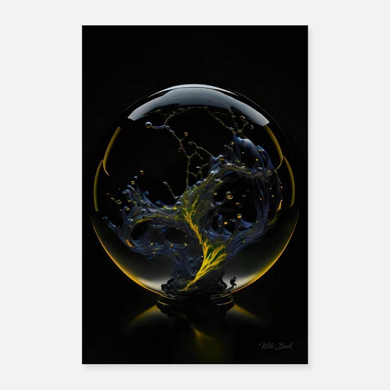Kaos in a bubble yellow 3 Poster 16" x 24" (40x60 cm)