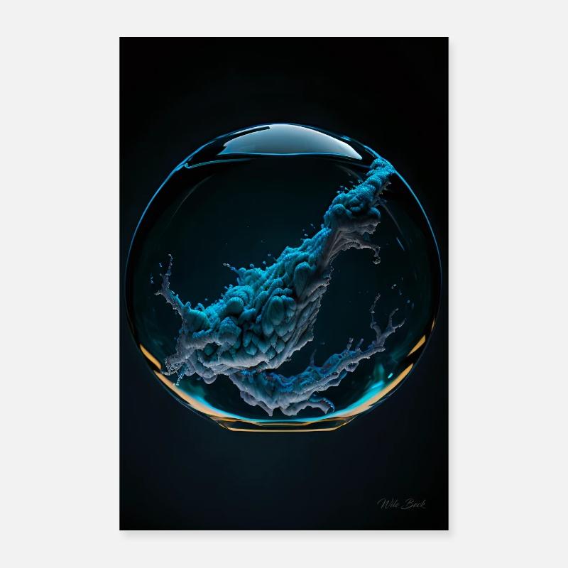 Kaos in einer Blase cyan 2 Poster 40x60 cm