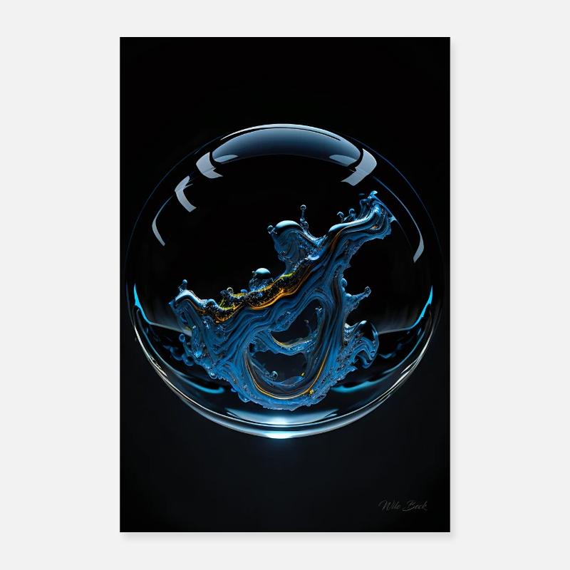 Kaos dans une bulle chrome 1 Poster 40 x 60 cm