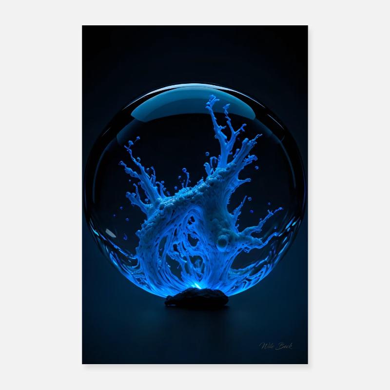 Kaos in einer Blase blau 4 Poster 40x60 cm