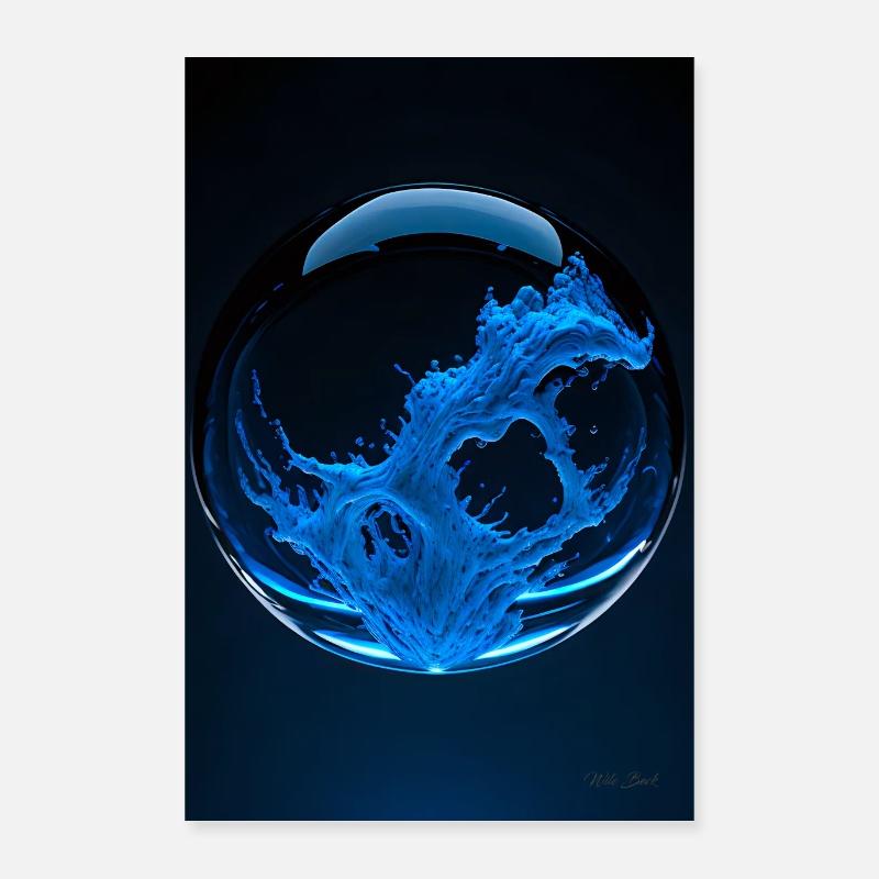 Kaos dans une bulle bleue 1 Poster 40 x 60 cm