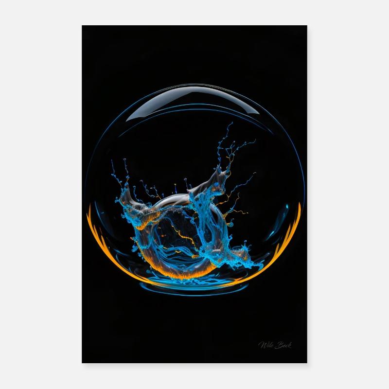 Kaos in a bubble neon 4 Poster 16" x 24" (40x60 cm)
