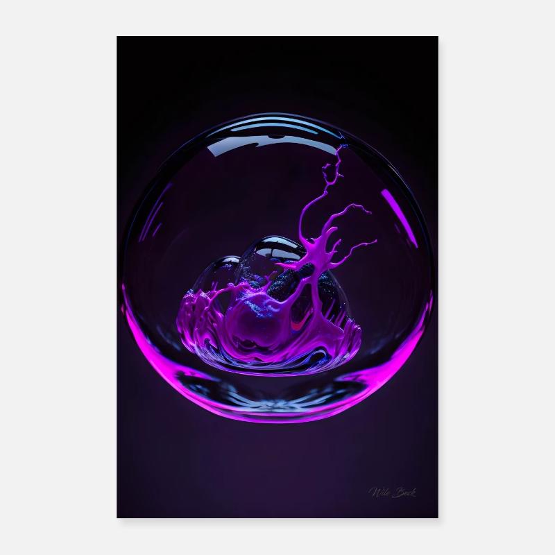 Kaos in a bubble magenta 2 Poster 16" x 24" (40x60 cm)