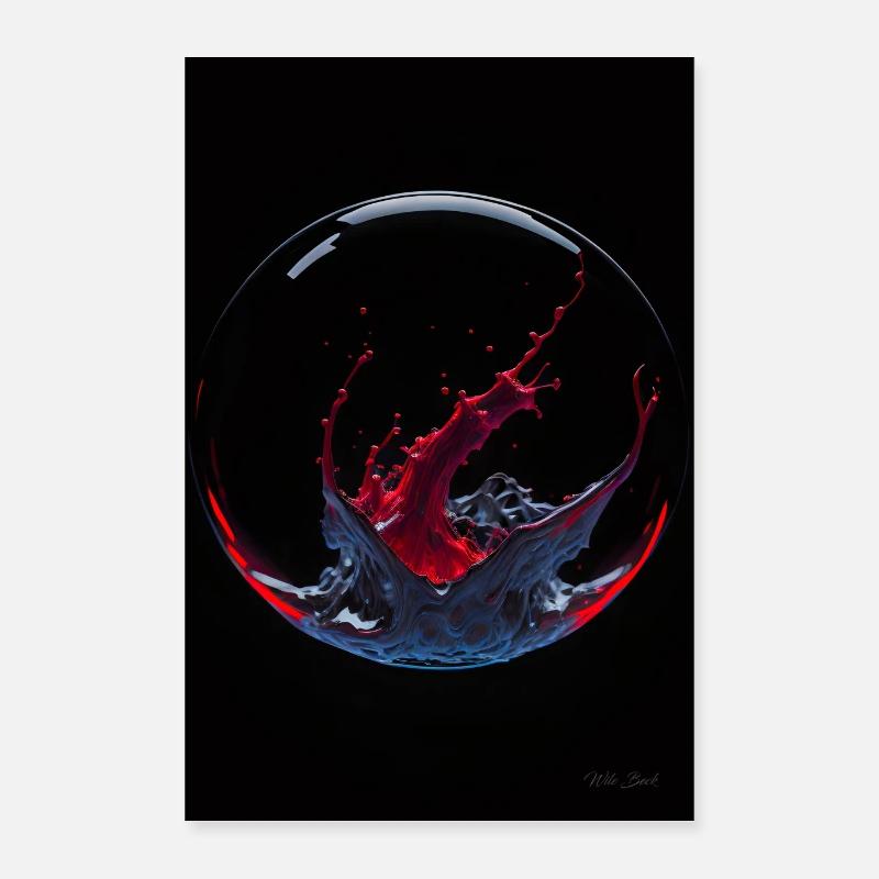 Kaos in einer Blase rot3 Poster 40x60 cm