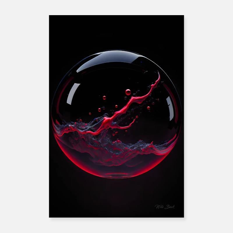 Kaos in einer Blase rot2 Poster 40x60 cm