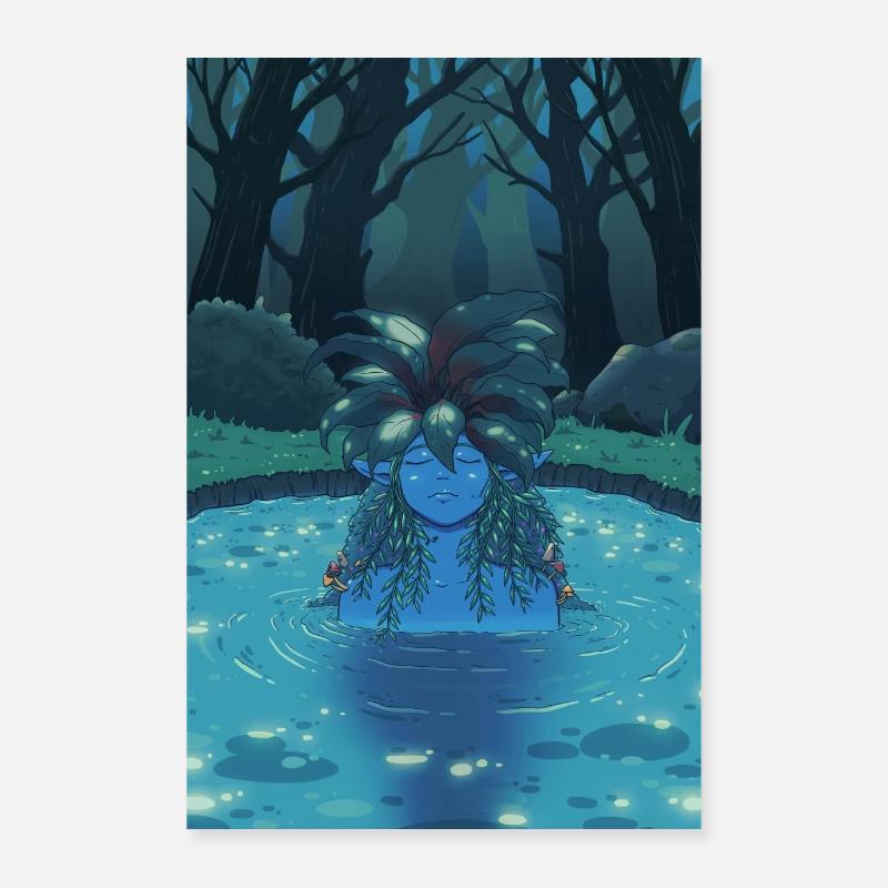 Forêt au clair de lune Poster 40 x 60 cm