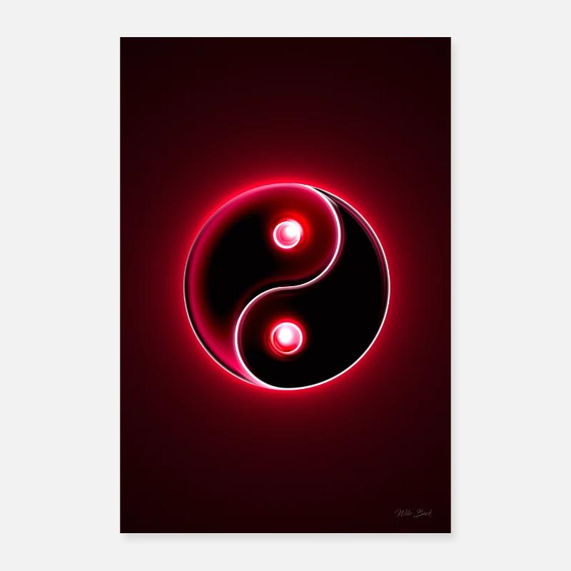 Yin Yang rot 2 Poster 40x60 cm