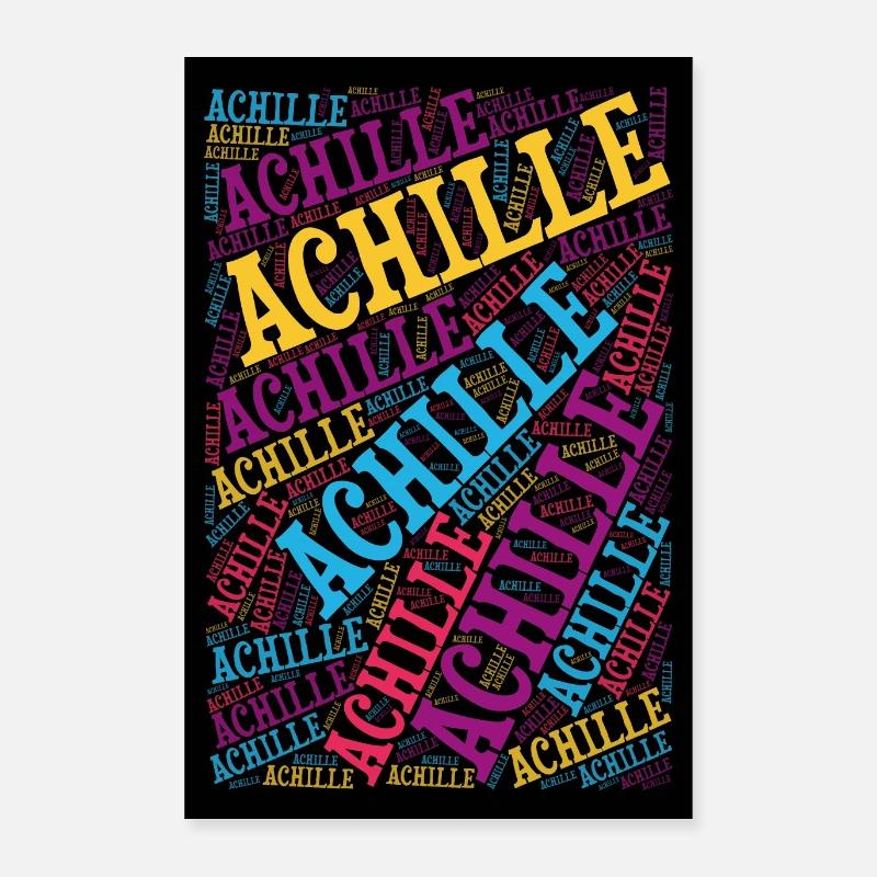 Affiche Achille Word Cloud Idée cadeau Poster 40 x 60 cm