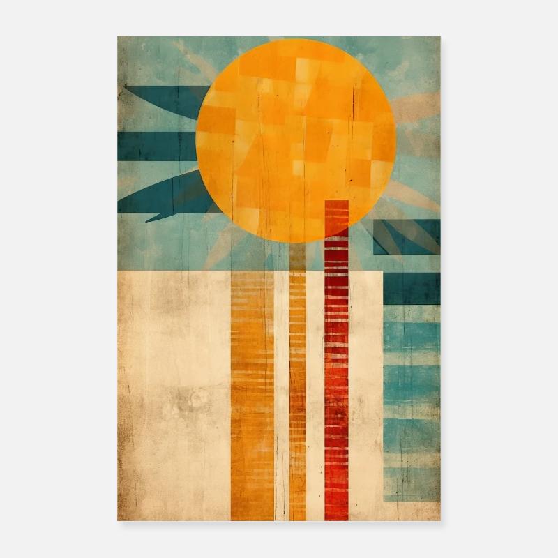 Sun in Boho Minimalistic Style Poster 16" x 24" (40x60 cm)