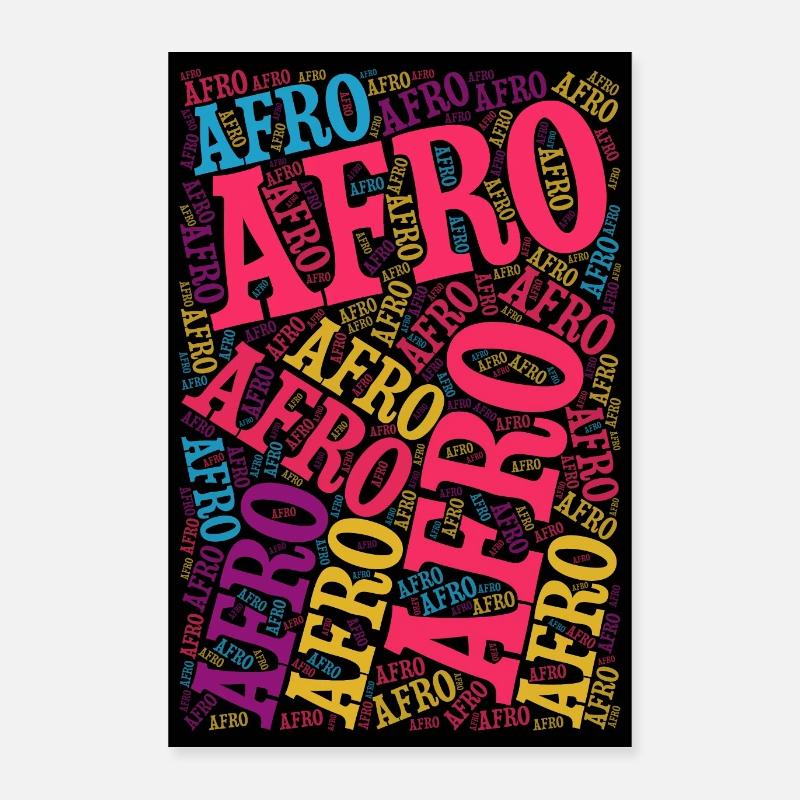 poster afro word cloud word art gift idea Poster 16" x 24" (40x60 cm)