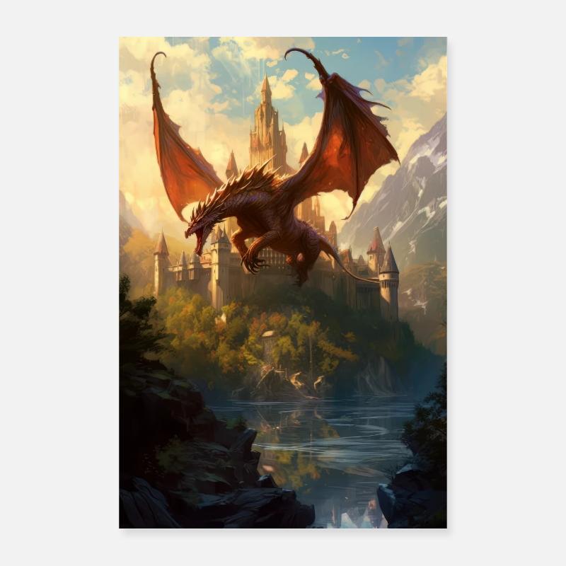 Ein Drachenmärchen - Poster 40x60 cm - Weiß