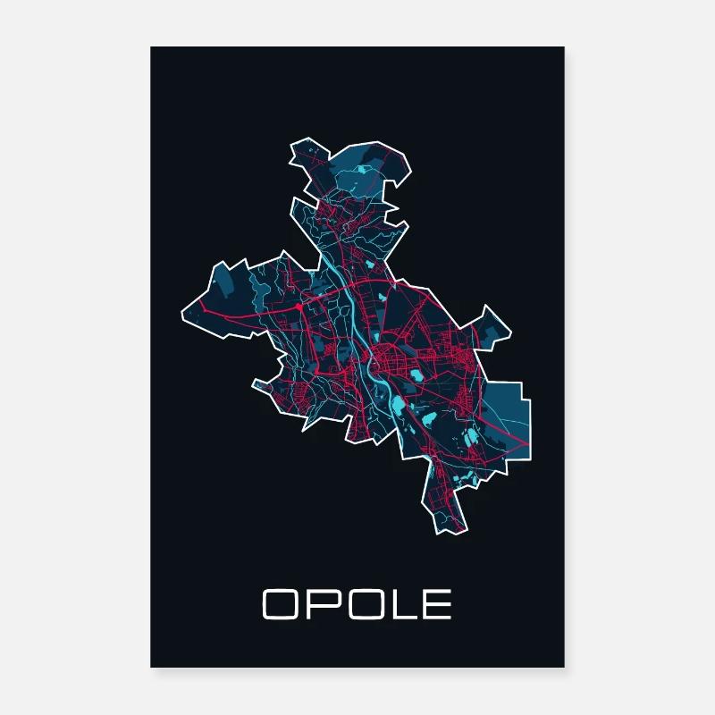 Opole - Plakat, Stadtplan Poster 40x60 cm