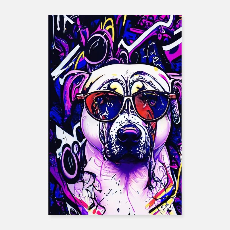 Modern Pop-Art Mops Pug Life Poster 40x60 cm