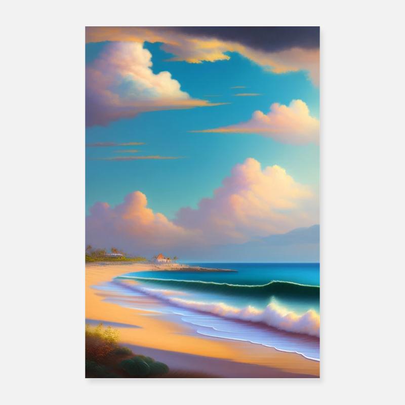 Sur la plage Poster 40 x 60 cm
