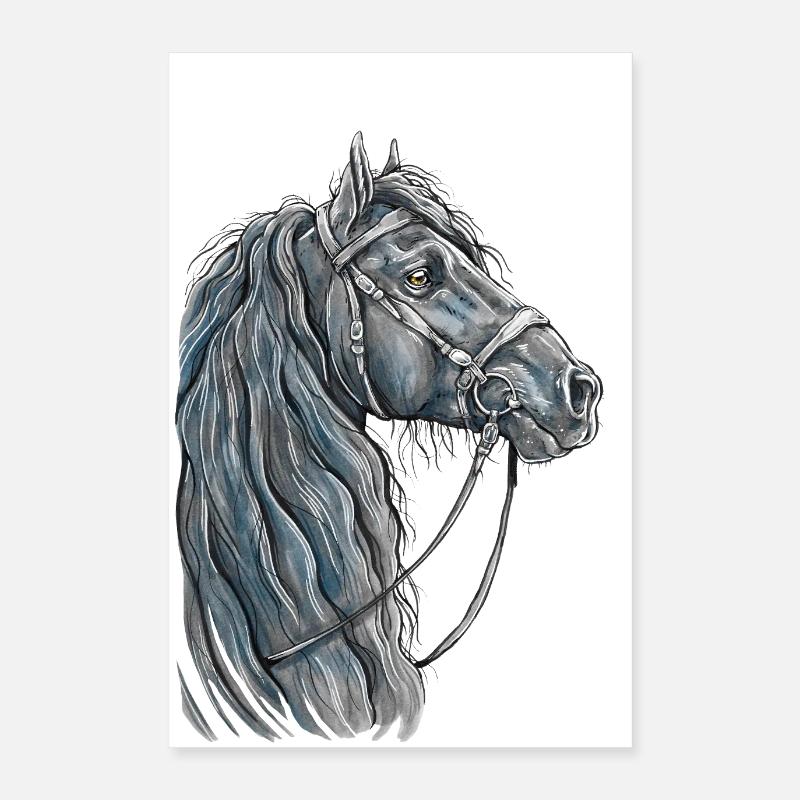 Portrait de cheval Poster 40 x 60 cm