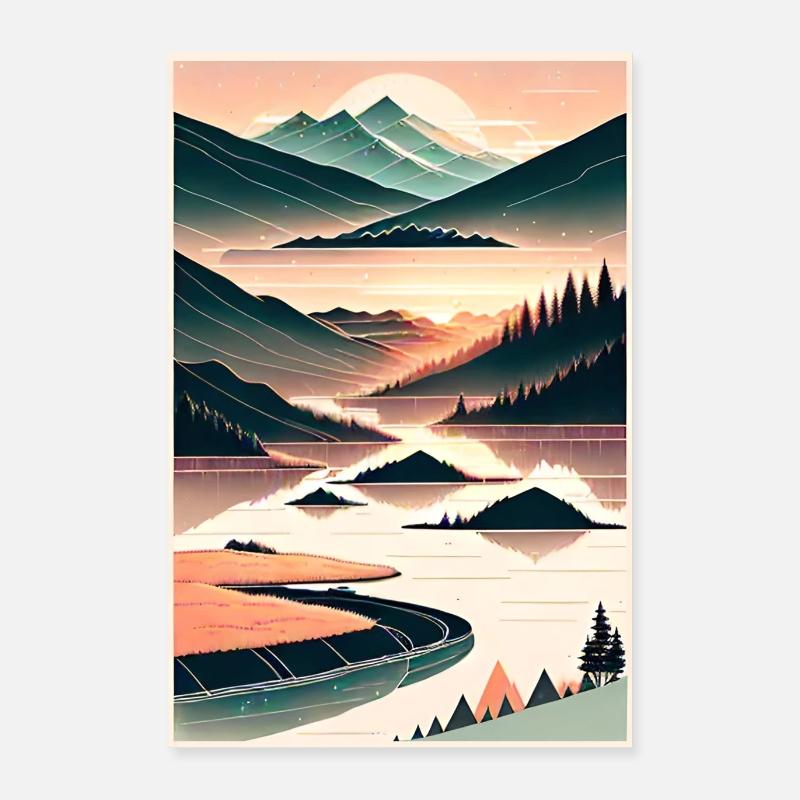 mountain view Poster 40 x 60 cm