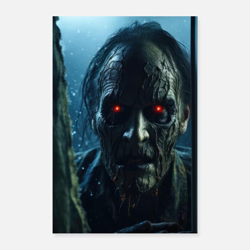 Der Zuschauer, Hochformat - Poster 40x60 cm - Weiß