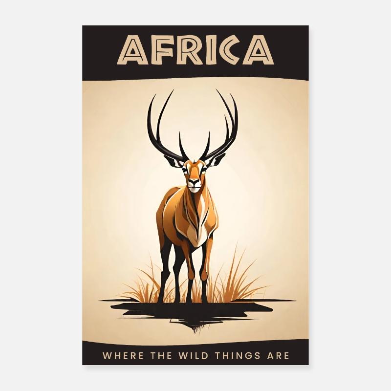 L’Afrique où se trouvent les choses sauvages Poster 40 x 60 cm