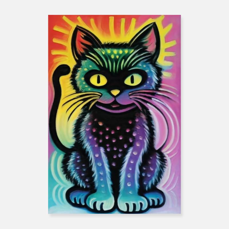 Cute Cat Pop Art Modern Art Poster 16" x 24" (40x60 cm)