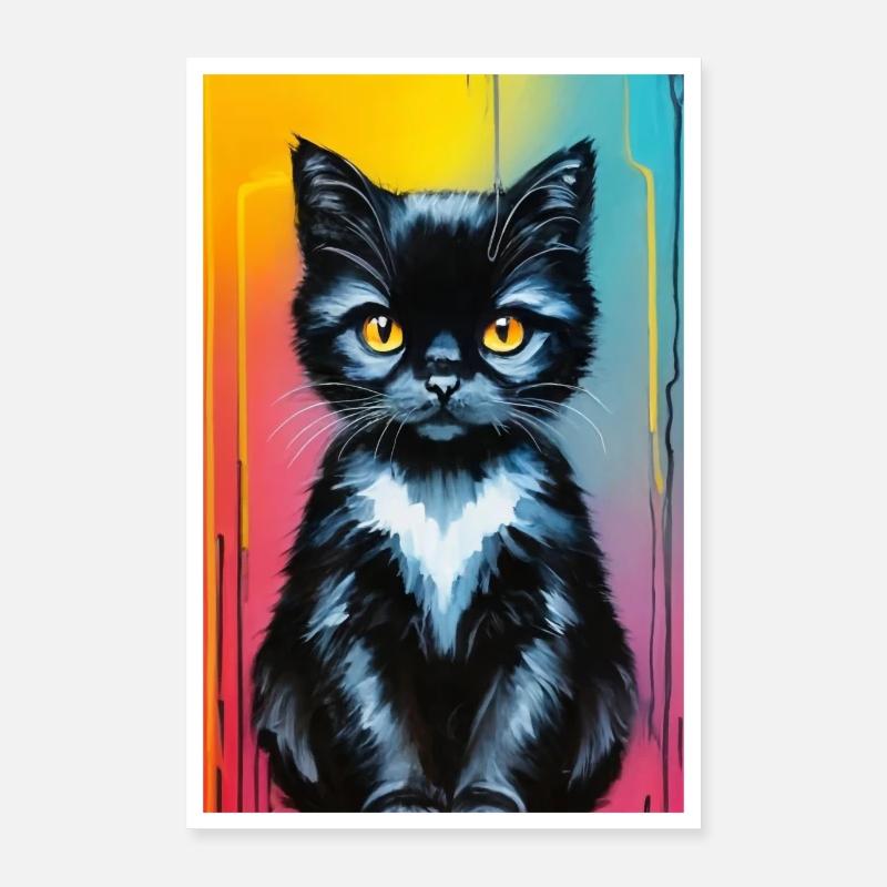 Chat mignon Pop Art Art moderne Poster 40 x 60 cm
