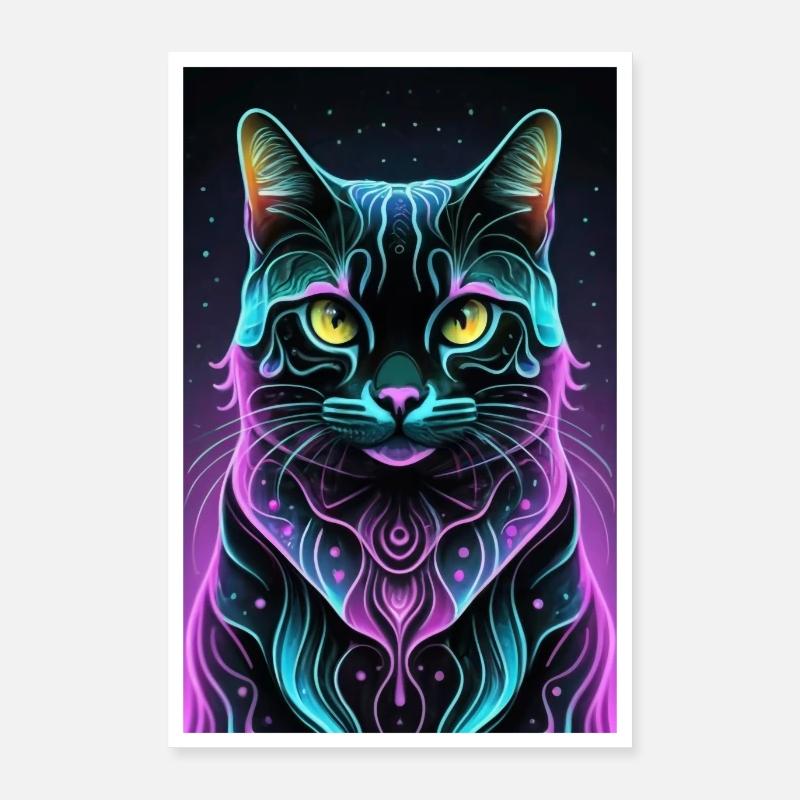 Cute Cat Pop Art Modern Art Poster 16" x 24" (40x60 cm)
