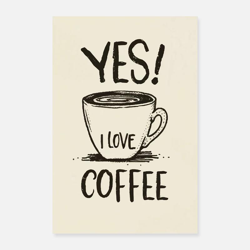 Coffee Yes I Love Coffee Coffeelovers 005 Poster 16" x 24" (40x60 cm)