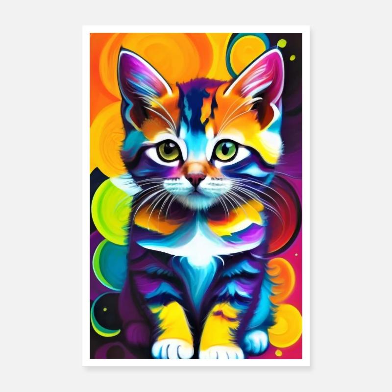 Süße Katze Pop Art moderne Kunst Poster 40x60 cm