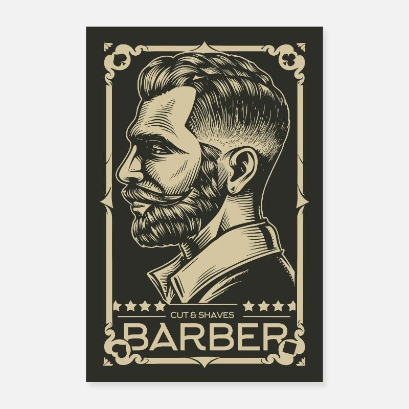 Friseur-Schnitt-Rasuren Poster 40x60 cm