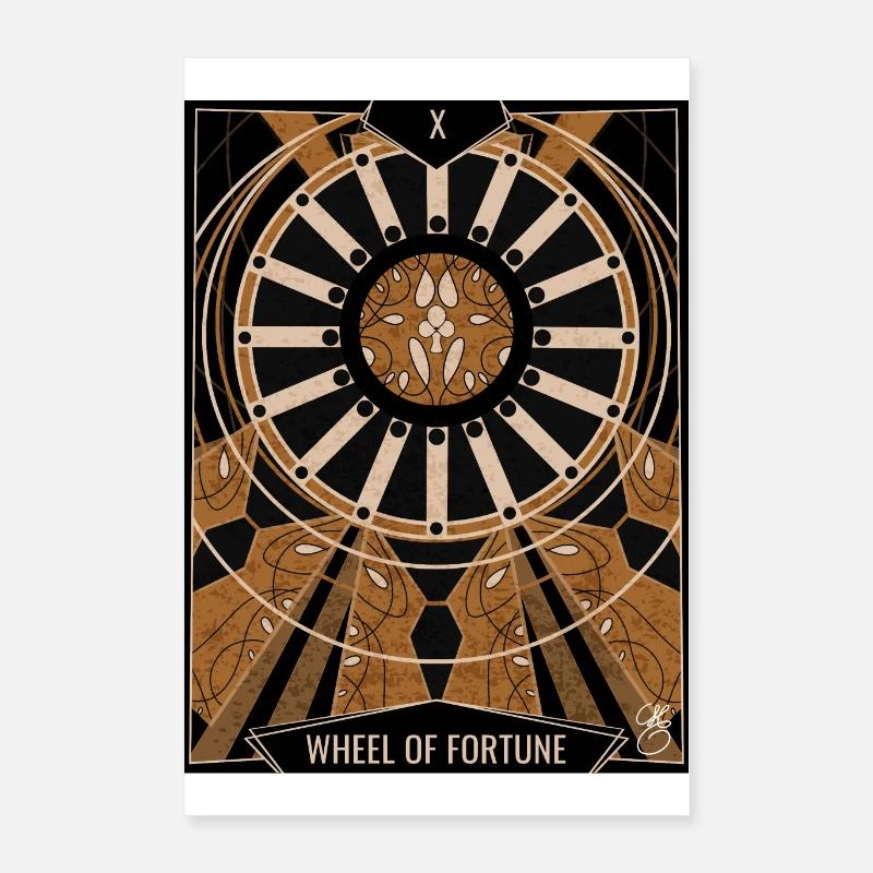 Michel Couvreur - Tarot - 10 - Roue de la Fortune Poster 40 x 60 cm
