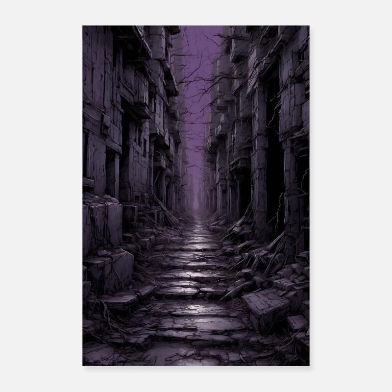 Labyrinth - Poster 40x60 cm - Weiß