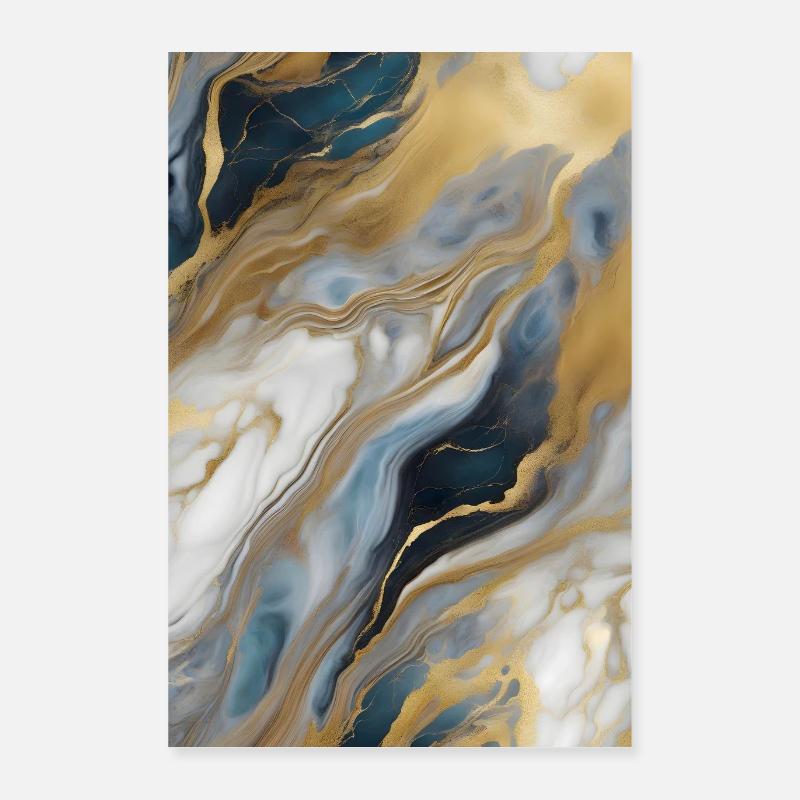 Texture de marbre liquide Poster Poster 40 x 60 cm