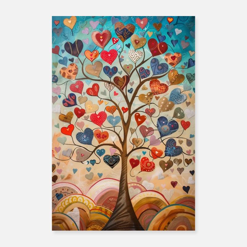 Ein Baum voller Herzen! Poster 40x60 cm