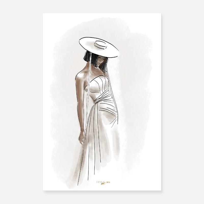 Sommereleganz - Poster 40x60 cm - Weiß