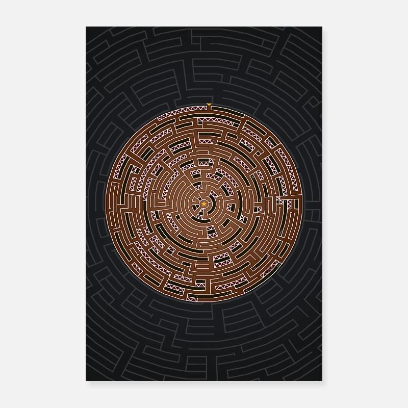 Labirinto 1 - Poster 40x60 cm - bianco