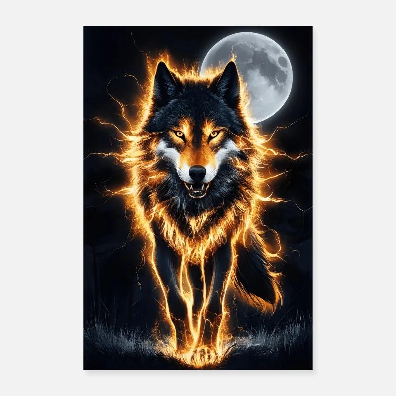 Electric Wolf Poster 16" x 24" (40x60 cm)