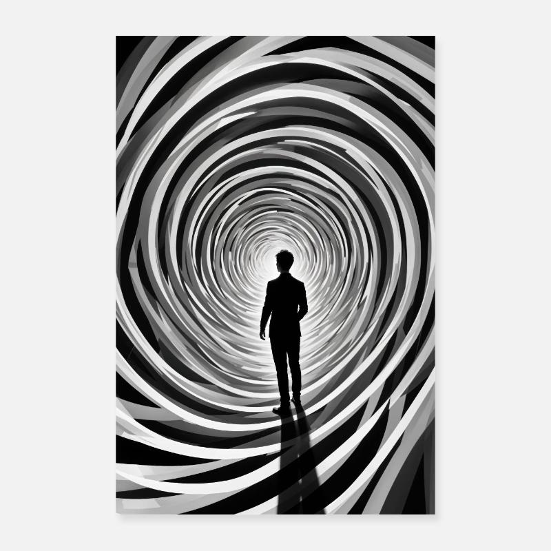 Durch den Tunnel - Poster 40x60 cm - Weiß