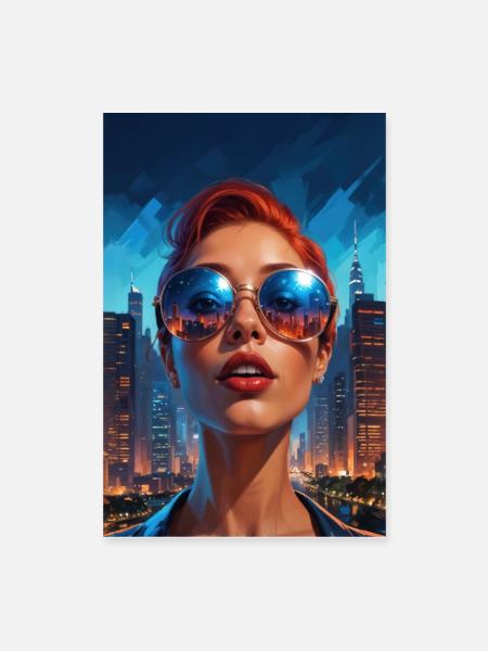 Reflexionen der Metropole - Poster 40x60 cm - Weiß