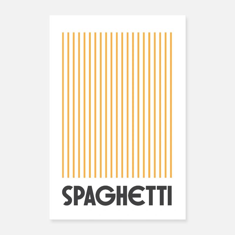 Spaghetti / Pasta - Poster 40x60 cm - Weiß