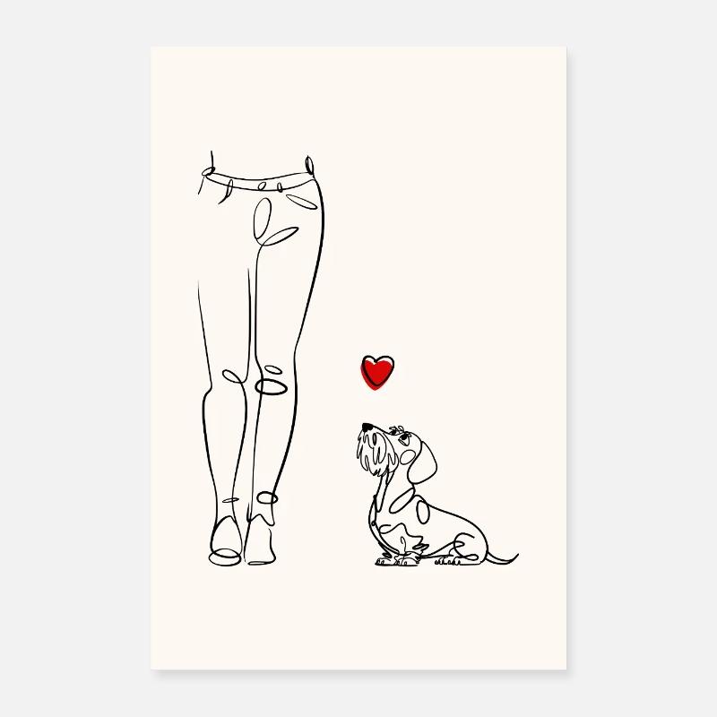 Wire-haired dachshund with mistress Poster 16" x 24" (40x60 cm)