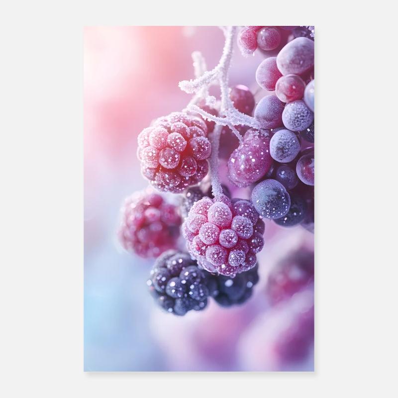 Frost bær nærbillede Poster 40x60 cm