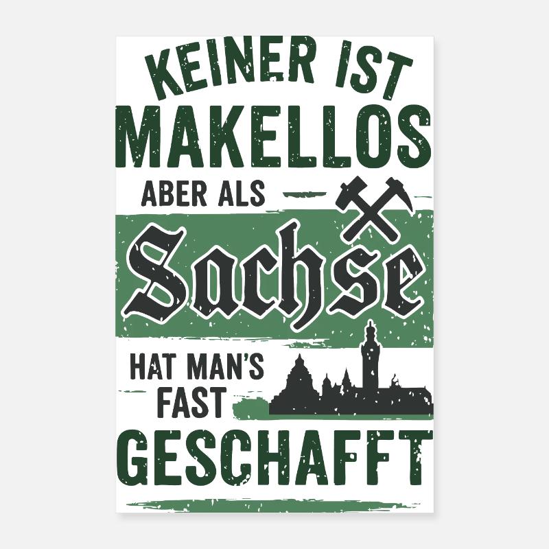 Sachse Fast makellos mit Stolz Poster 40x60 cm