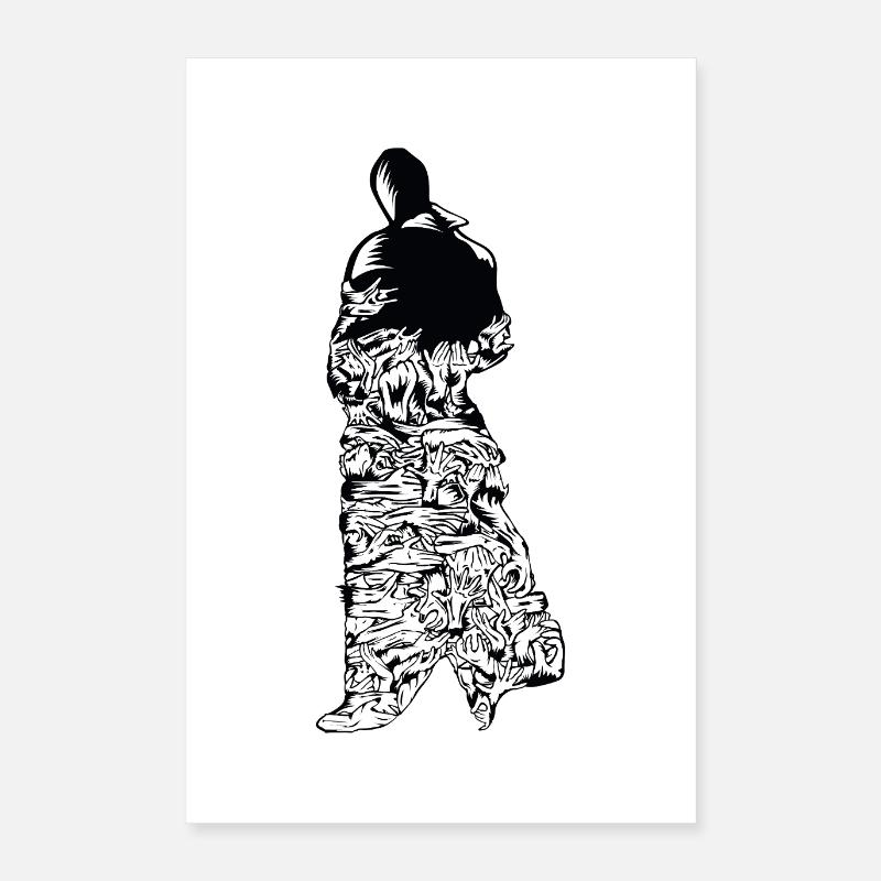 Silhouette im Muster – Kultur der Form Poster 40x60 cm